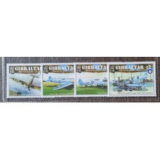 AVIONES MILITARES GIBRALTAR SERIE COMPLETA DE ESTAMPILLAS NUEVAS MINT ALTO FACIAL